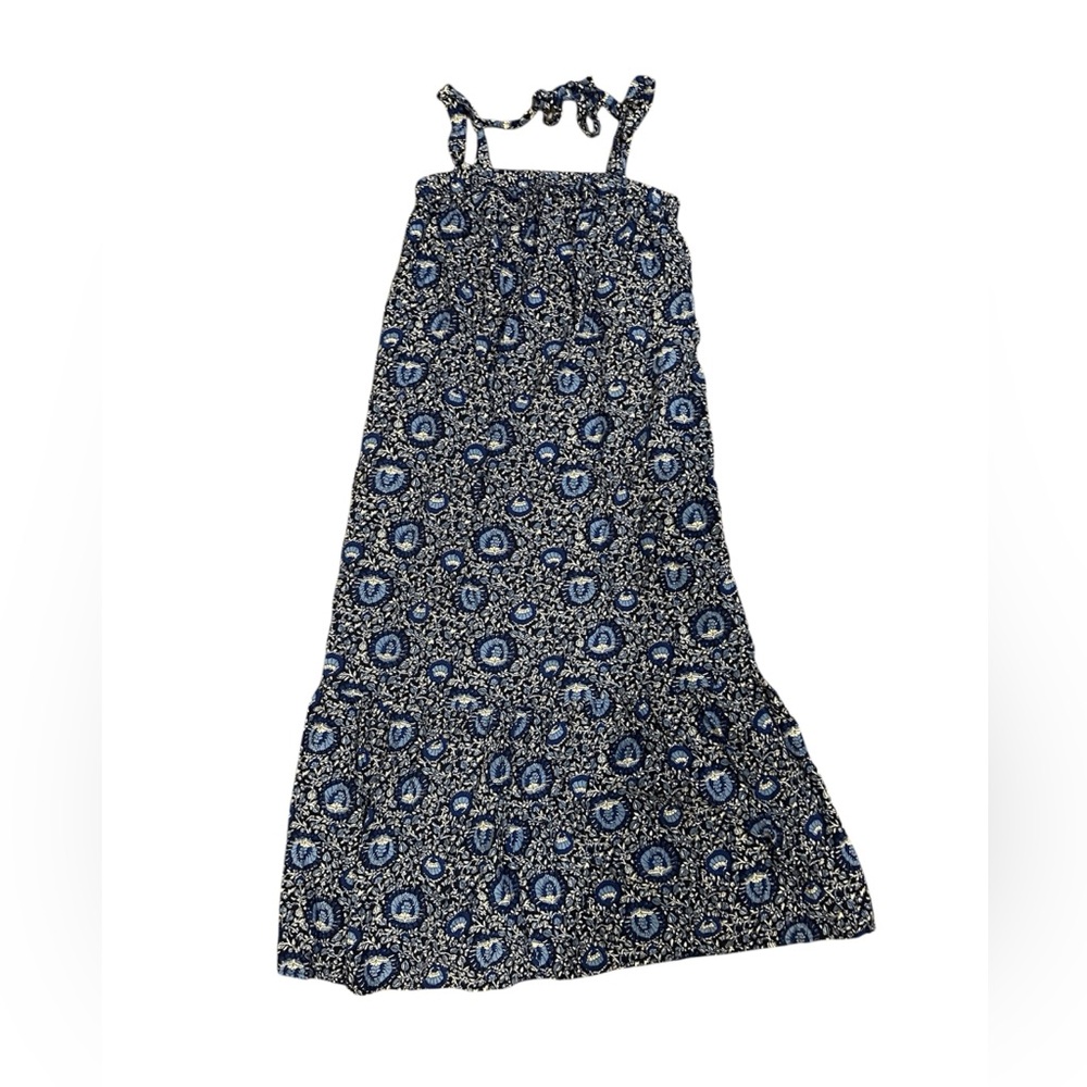 Old Navy Blue Floral Maxi Sundress with tie at back straps